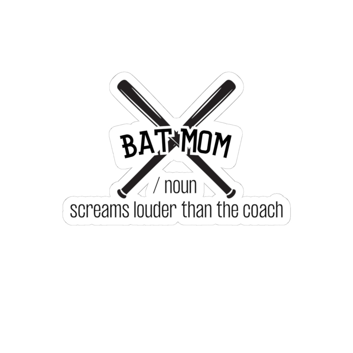 Bat Mom Stickers, Baseball Mom Stickers