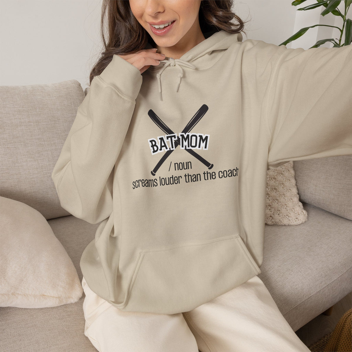 Bat Mom Baseball Hooded Sweatshirt, Baseball Mom Hoodie