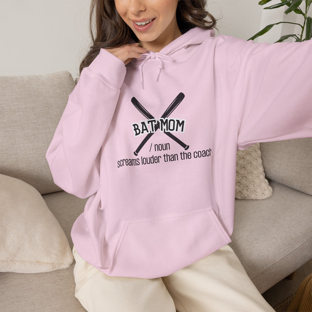 Bat Mom Baseball Hooded Sweatshirt, Baseball Mom Hoodie