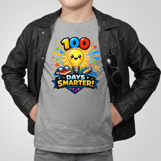 100 Days Smarter Lightbulb Design Youth Long Sleeve