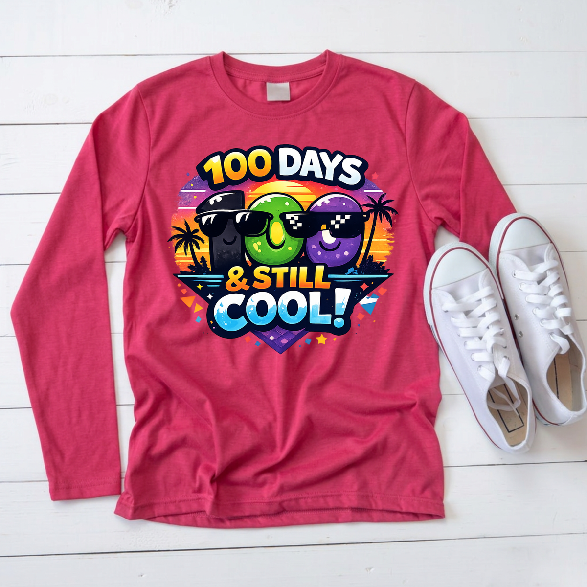 100 Days and Still Cool Kids Long Sleeve Tee | 100th Day School Shirt