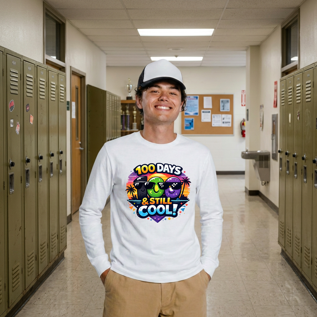 100 Days and Still Cool Kids Long Sleeve Tee | 100th Day School Shirt