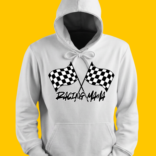 Checkered Racing Flags Hoodie | Vintage Smoke Script
