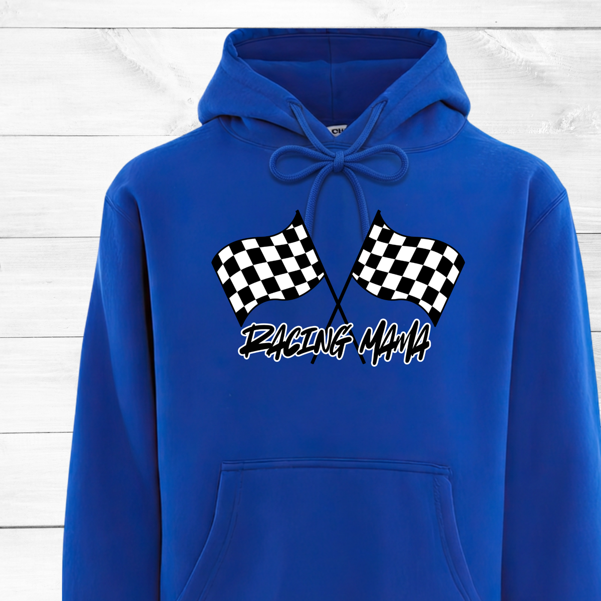 Checkered Racing Flags Hoodie | Vintage Smoke Script