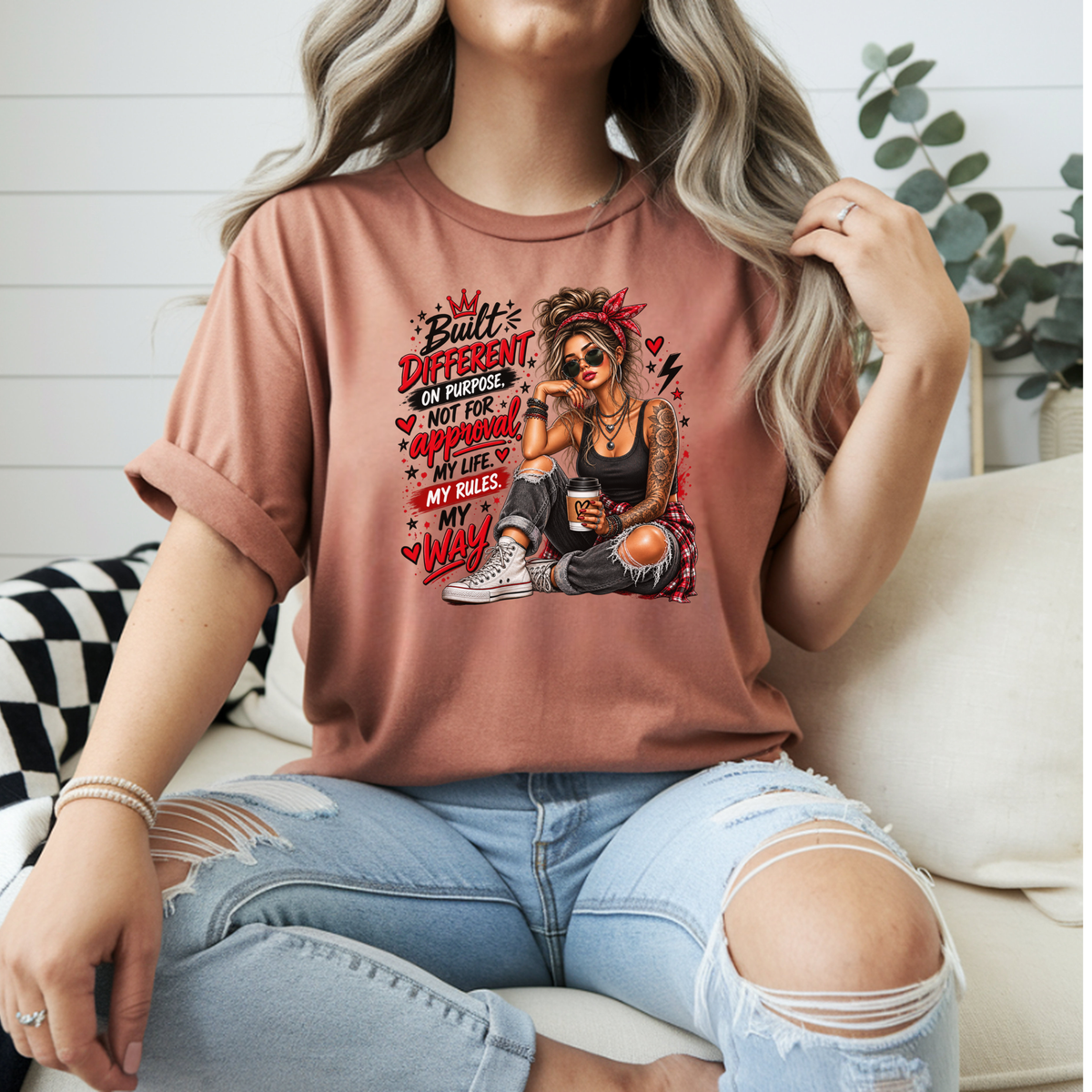 Built Different Shirt for Women | Motivational Graphic Tee | Empowerment T-Shirt | Strong Woman Shirt | Inspirational Gift