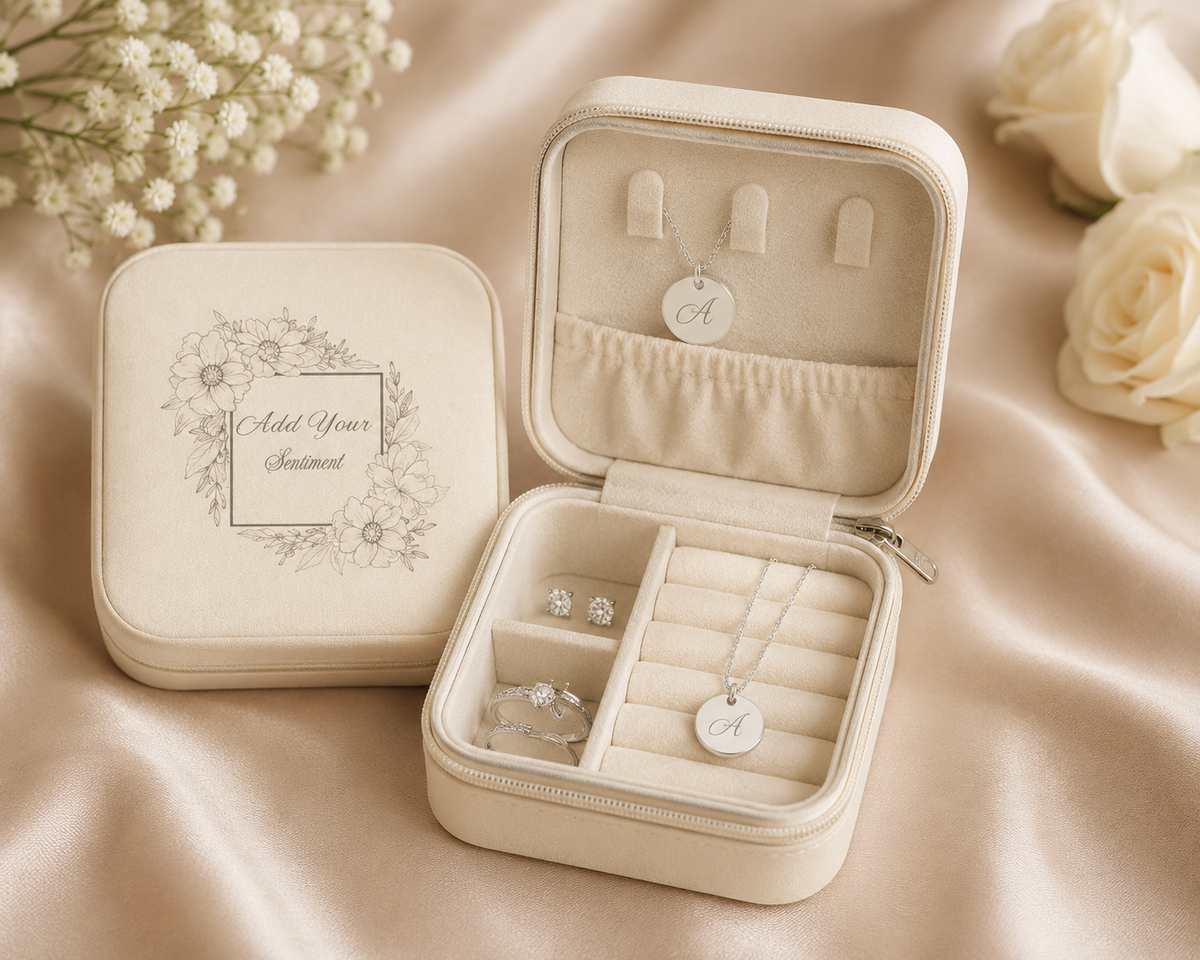 Personalized Jewelry Box for Women, Custom Travel Jewelry Case