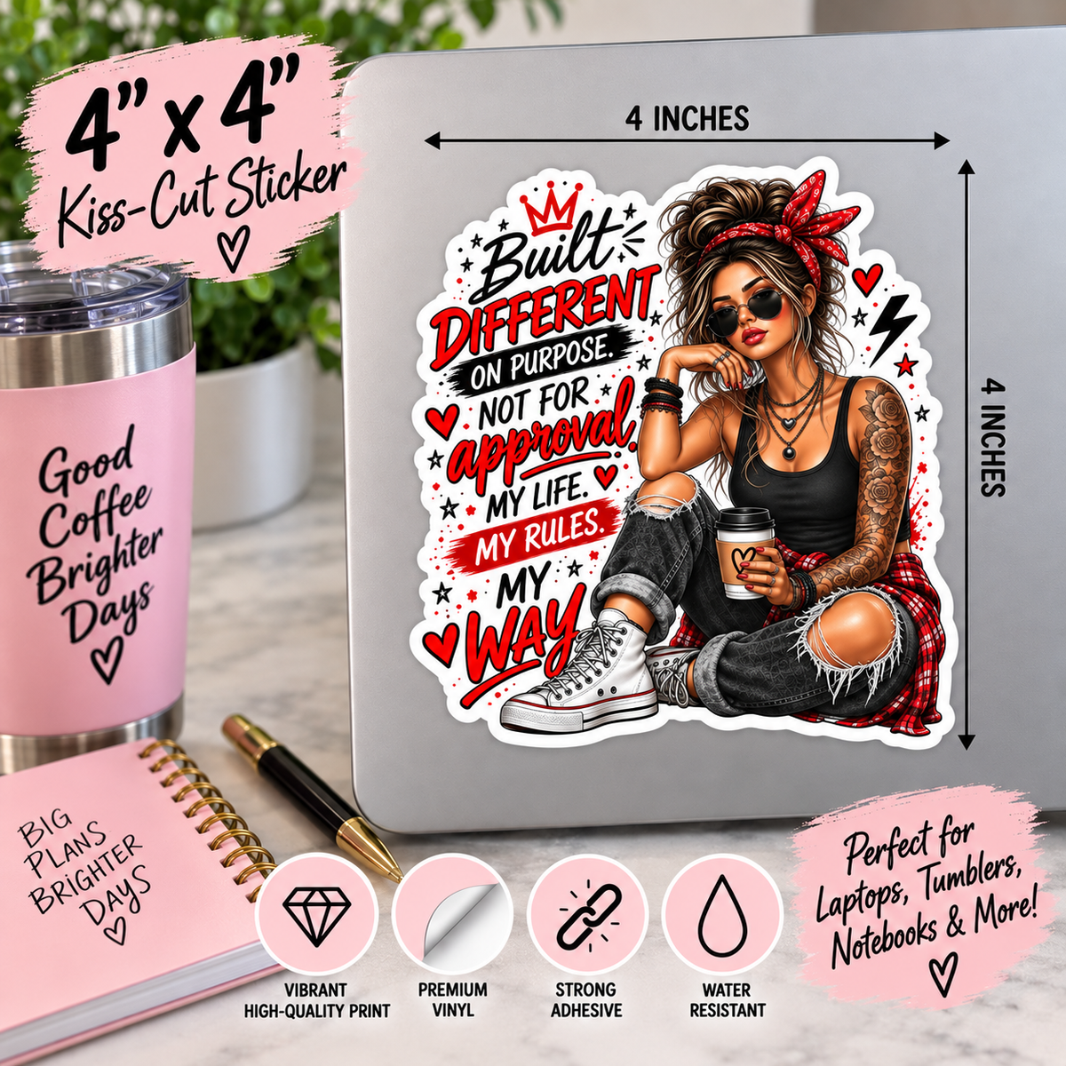 Built Different Sticker, My Life My Rules Kiss Cut Sticker, Built Different Kiss Cut Sticker