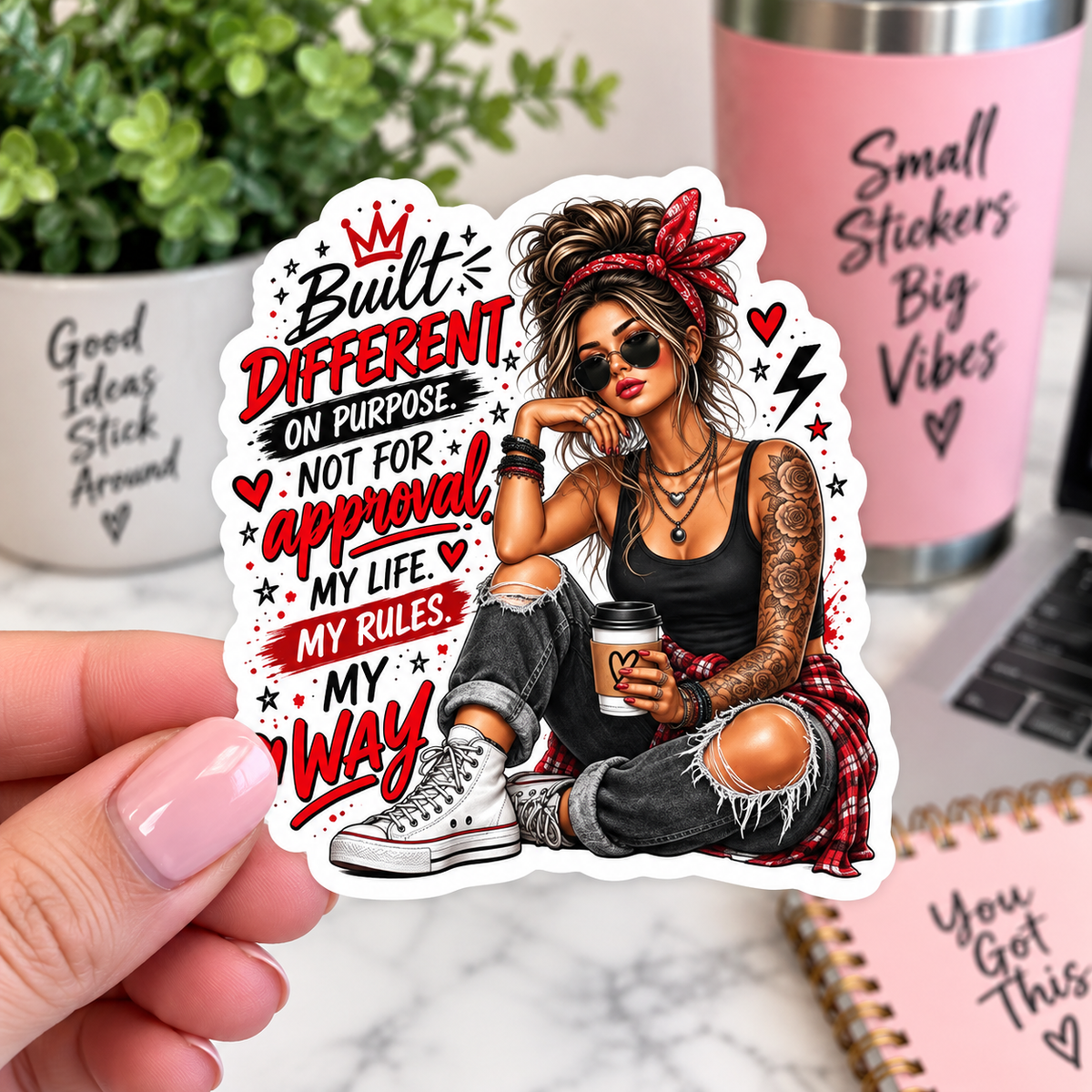 Built Different Sticker, My Life My Rules Kiss Cut Sticker, Built Different Kiss Cut Sticker