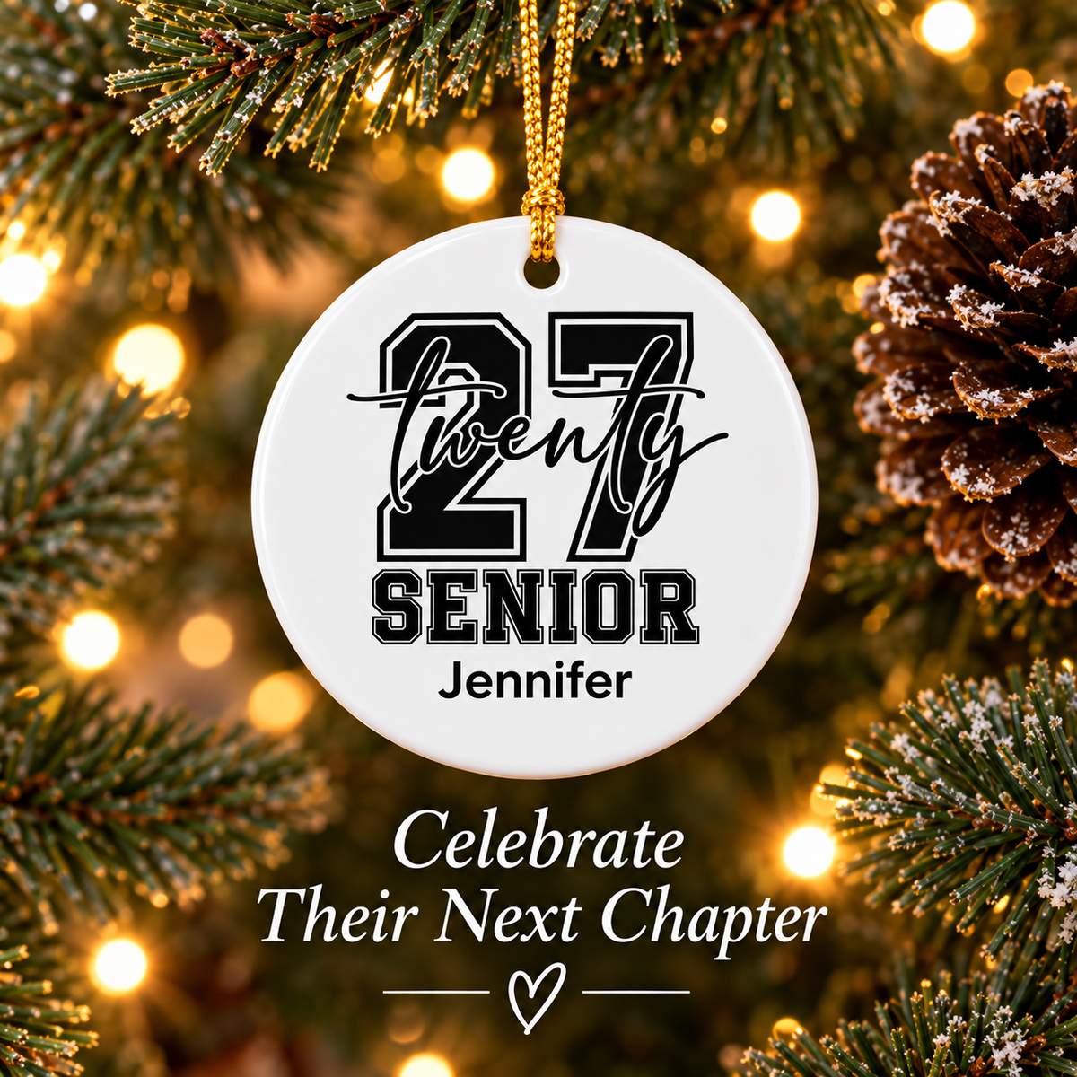 Personalized 'Class of 2027' Senior Ceramic Ornament  Graduation Keepsake Ornament for 2027 Graduate