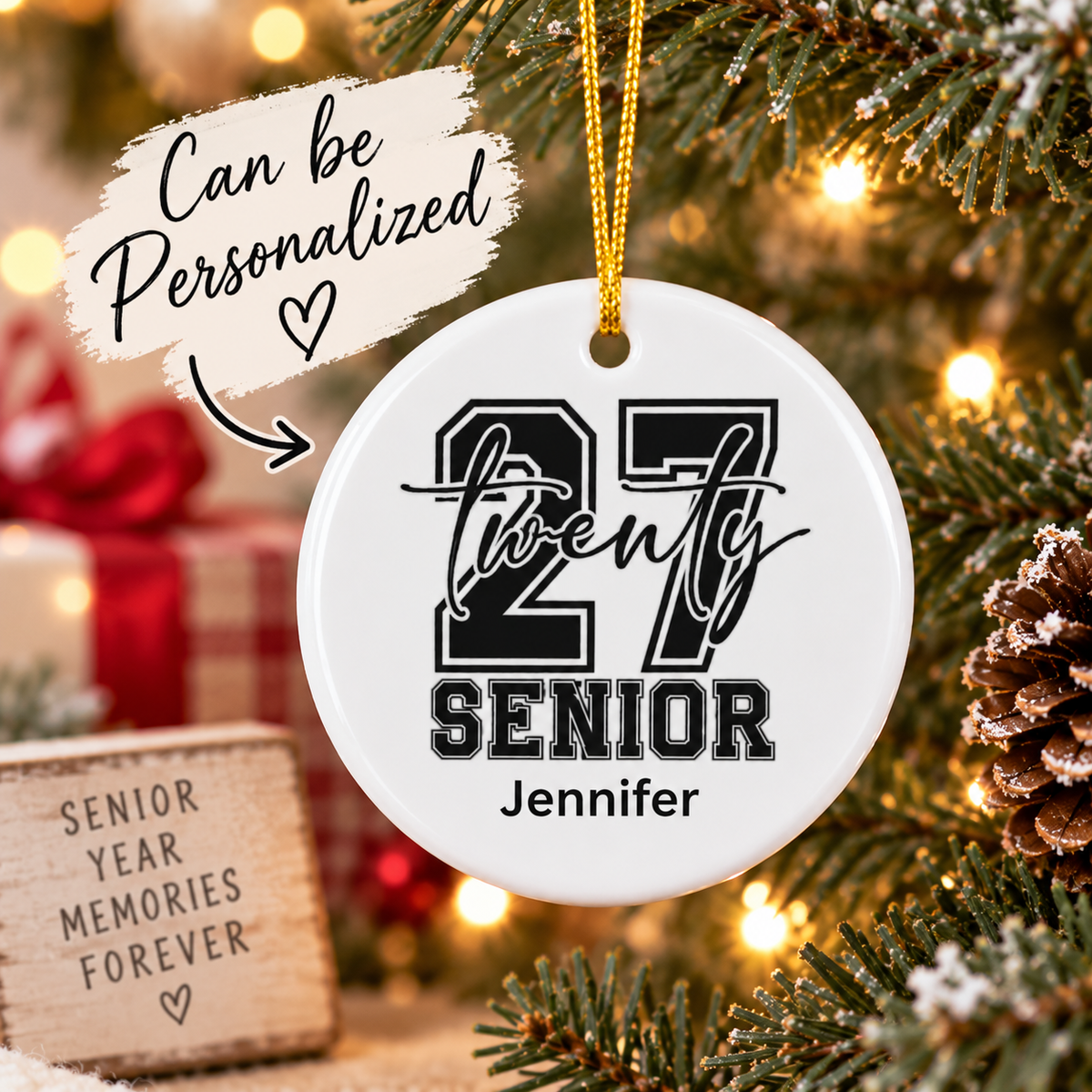 Personalized 'Class of 2027' Senior Ceramic Ornament  Graduation Keepsake Ornament for 2027 Graduate