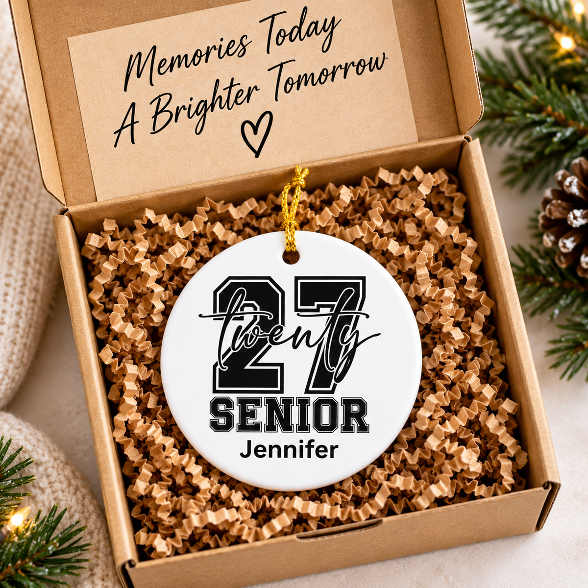 Personalized 'Class of 2027' Senior Ceramic Ornament  Graduation Keepsake Ornament for 2027 Graduate