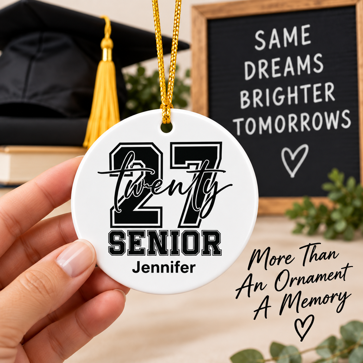 Personalized 'Class of 2027' Senior Ceramic Ornament  Graduation Keepsake Ornament for 2027 Graduate