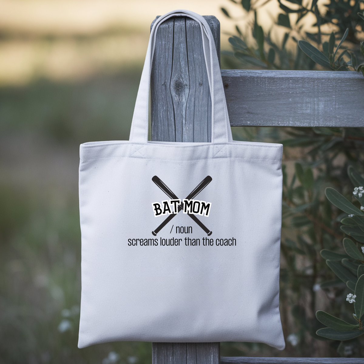 Bat Mom Tote Bag, Baseball Mom Tote Bag, Funny Baseball Tote Bag