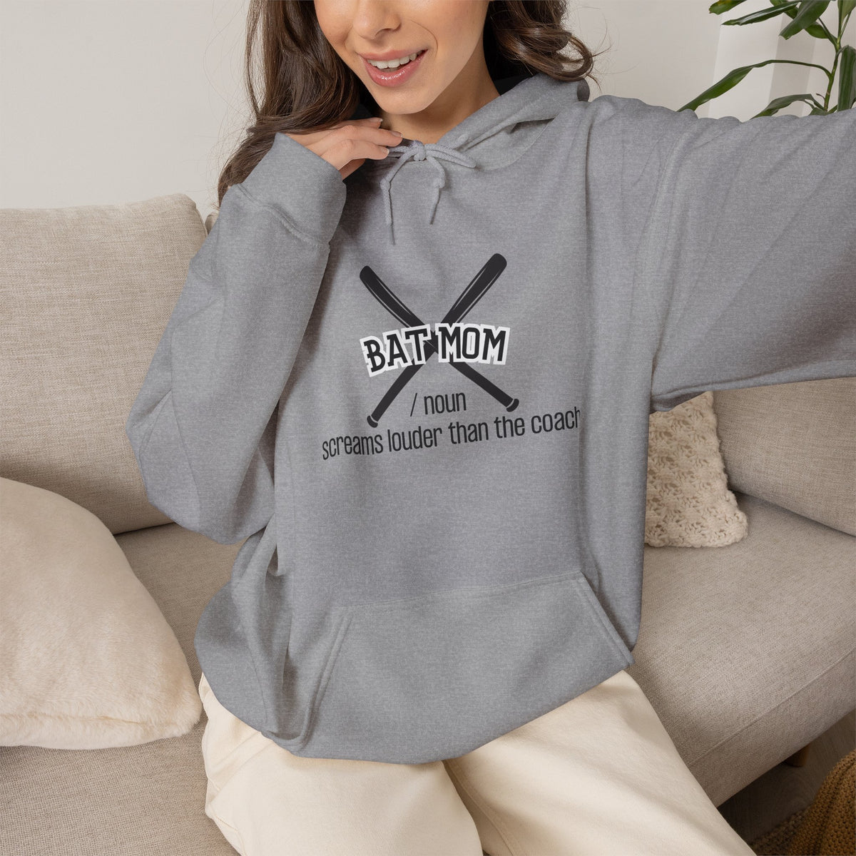Bat Mom Baseball Hooded Sweatshirt, Baseball Mom Hoodie