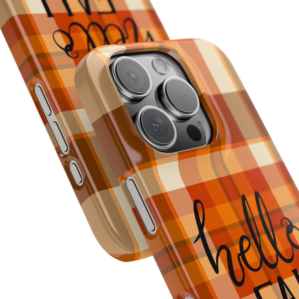 Hello Fall Phone Case, Autumn Plaid iPhone Case, Cute Fall Season Case, Cozy Fall Aesthetic Gift
