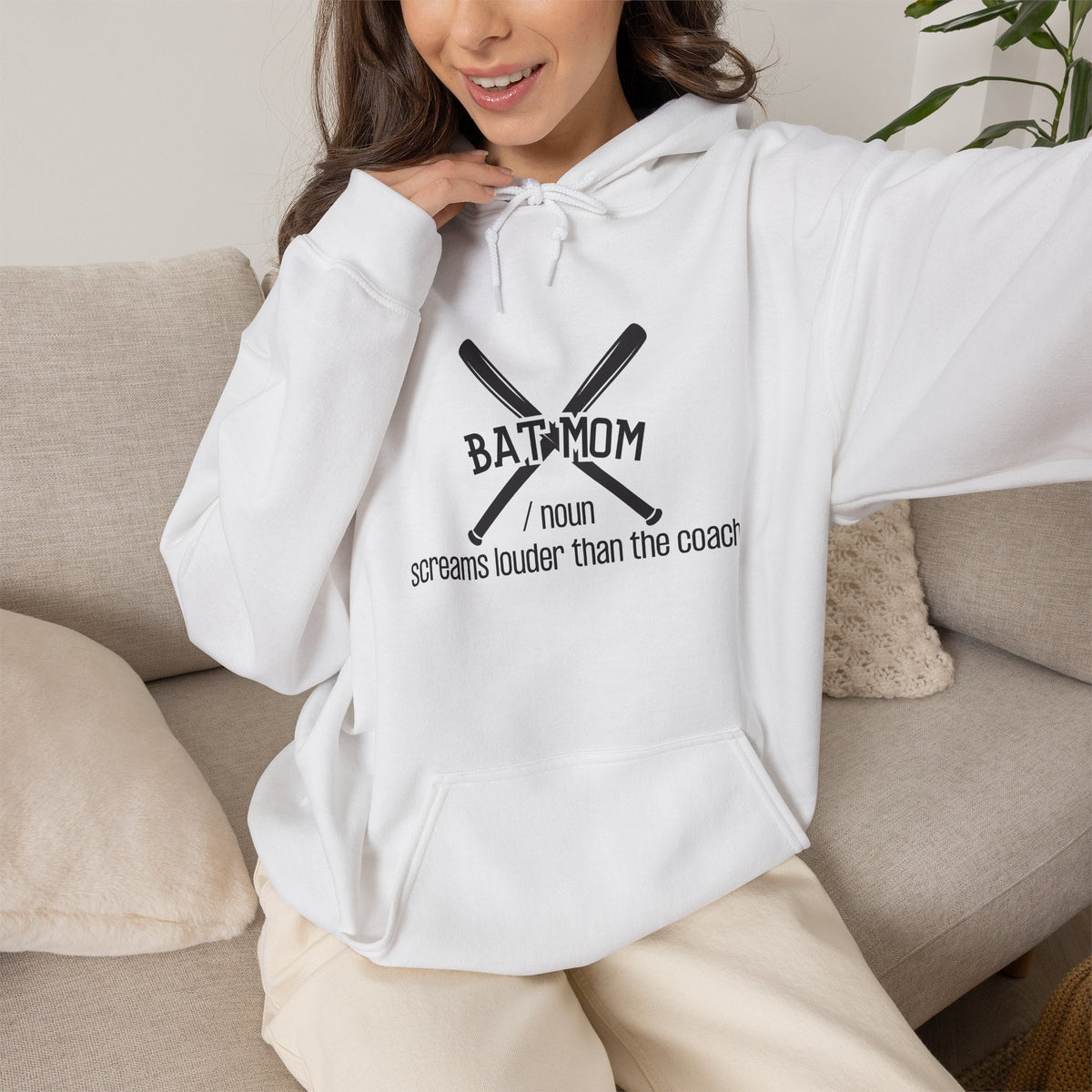 Bat Mom Baseball Hooded Sweatshirt, Baseball Mom Hoodie