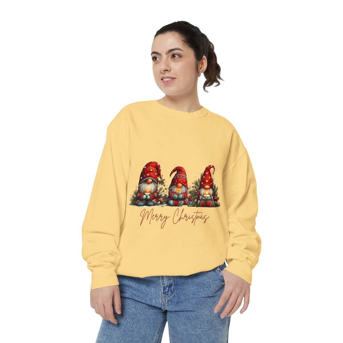 Christmas Gnomes Sweatshirt | Merry Christmas three gnomes holiday design