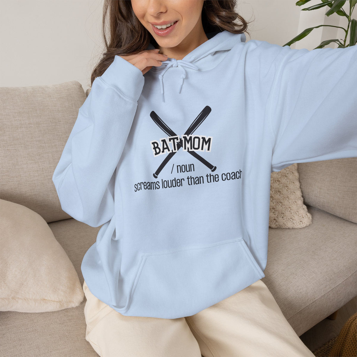 Bat Mom Baseball Hooded Sweatshirt, Baseball Mom Hoodie