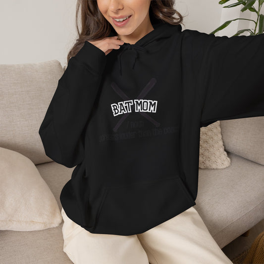Bat Mom Baseball Hooded Sweatshirt, Baseball Mom Hoodie